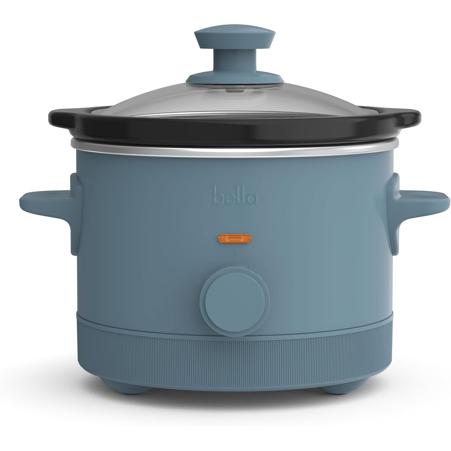 bella 1.5 Qt Slow Cooker with 3 Heat Manual Control, Ceramic Nonstick Coating, Dishwasher Safe Stoneware Pot and Tempered Glass Lid, Tangle Free Cord Wrap & Cool Touch Handles, Surf