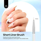 Beetles Nail Art Pens Brushes, 5pcs Nail Art Liner Brushes Set Painting Nail Dotting Drawing Tool for Long Lines, Details, Fine Drawing Sizes 7/11/15/20/25mm Gift for Women