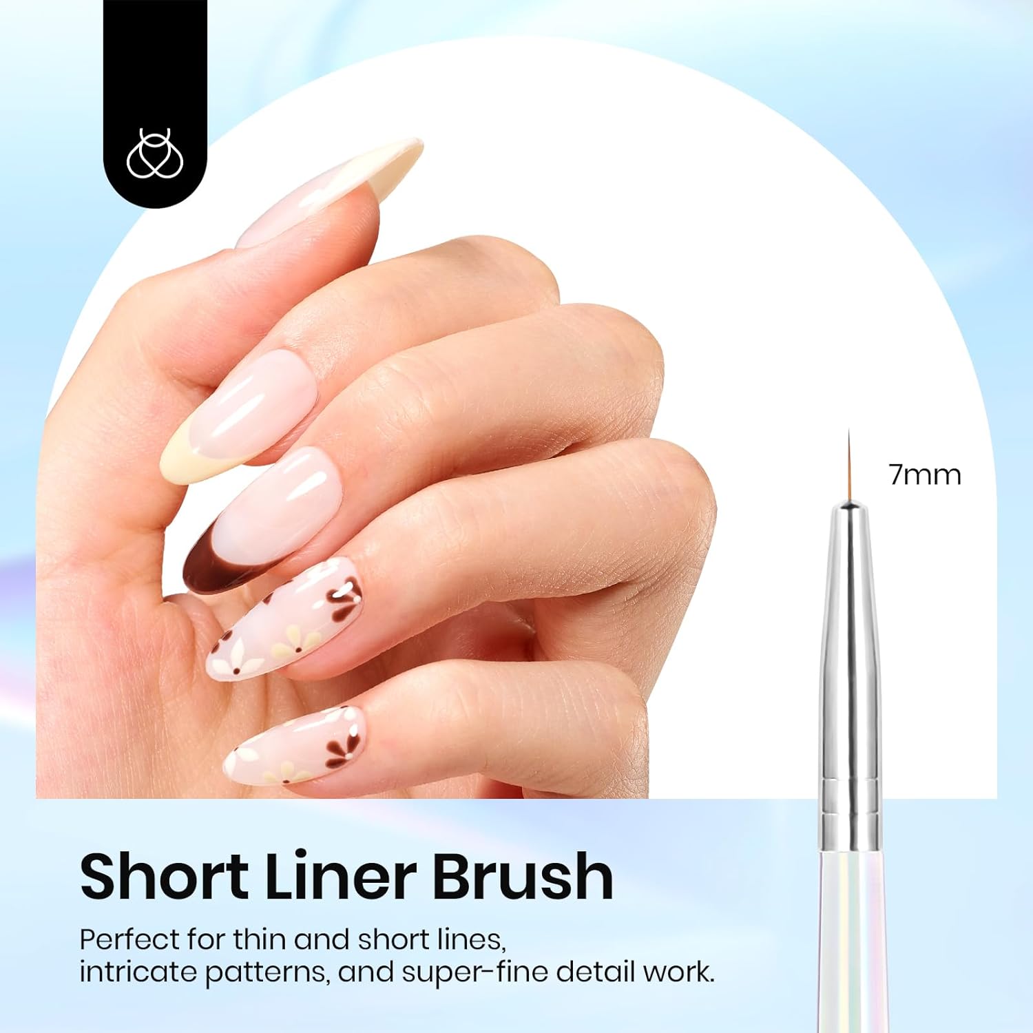 Beetles Nail Art Pens Brushes, 5pcs Nail Art Liner Brushes Set Painting Nail Dotting Drawing Tool for Long Lines, Details, Fine Drawing Sizes 7/11/15/20/25mm Gift for Women