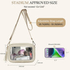LOXOMU Clear Crossbody Bag Stadium Approved - Waterproof Clear Purses for Women Stadium Bag with Adjustable Guitar Strap | Stadium Approved, Waterproof, Stadium Approved, Waterproof, Stadium Bag