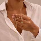 Cross Necklace for Women, Dainty 14K Gold Plated Cross Pendant Simple Long Necklaces for Women, Christian Faith Necklace Trendy Gold Jewelry Gifts for Easter