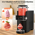 Slushie Machine, Ice Cream Maker, Slushy Machine for Home and Families, No ice needed with Rapid Chill & Temperature Control, Multi-function for Margarita, Frappé, Easy to Clean, Black