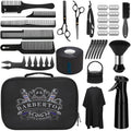 Professional Hair Cutting Scissors Kit, 17 Piece Barber Set With Thinning Shears, Combs, Cape, Razor Blades, Spray Bottle, Neck Duster, Clips, Carrying Case For Salon And Home Use