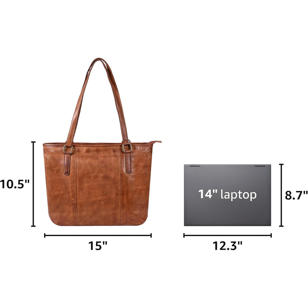 Leather Purse For Women - Real Leather Tote For Women - Ladies Shoulder Handbag For Work, Travel, Casual Use