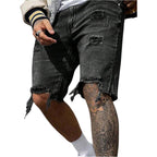 Soly Hux Men'S Ripped Jean Shorts Streetwear Distressed Straight Leg Summer Denim Shorts