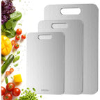 Titanium Cutting Board Set Of 3, 100% Double-Sided Titanium Cutting Boards For Kitchen, Dishwasher Safe Non-Toxic Chopping Boards For Meat, Vegetables, Fruits, Raw And Cooked Food Prep (M+L+Xl）