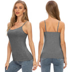 4 Pack Camisole Tops for Women Basic Undershirt Tanks Adjustable Spaghetti Straps Camis Seamless Soft Layering Top