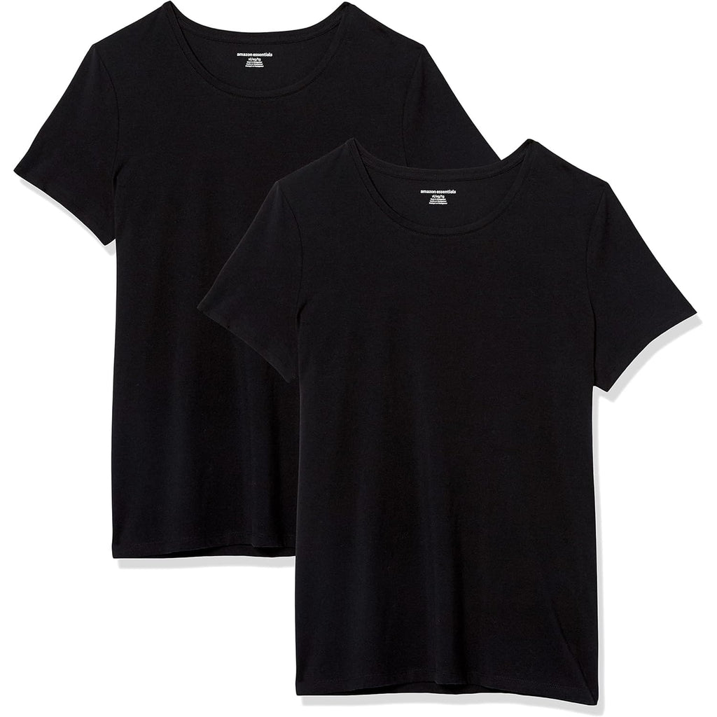 Women's Regular-Fit Short-Sleeve T-Shirt (Crewneck and V-Neck Options), Multipacks
