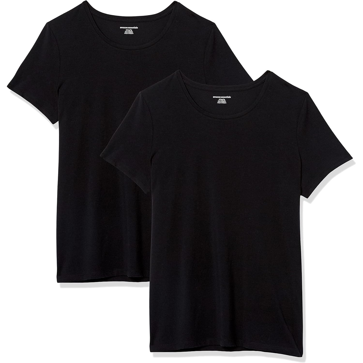 Women's Regular-Fit Short-Sleeve T-Shirt (Crewneck and V-Neck Options), Multipacks