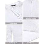 Coofandy Men'S Cotton Linen Henley T-Shirt Long Sleeve Hippie Casual Beach T-Shirts