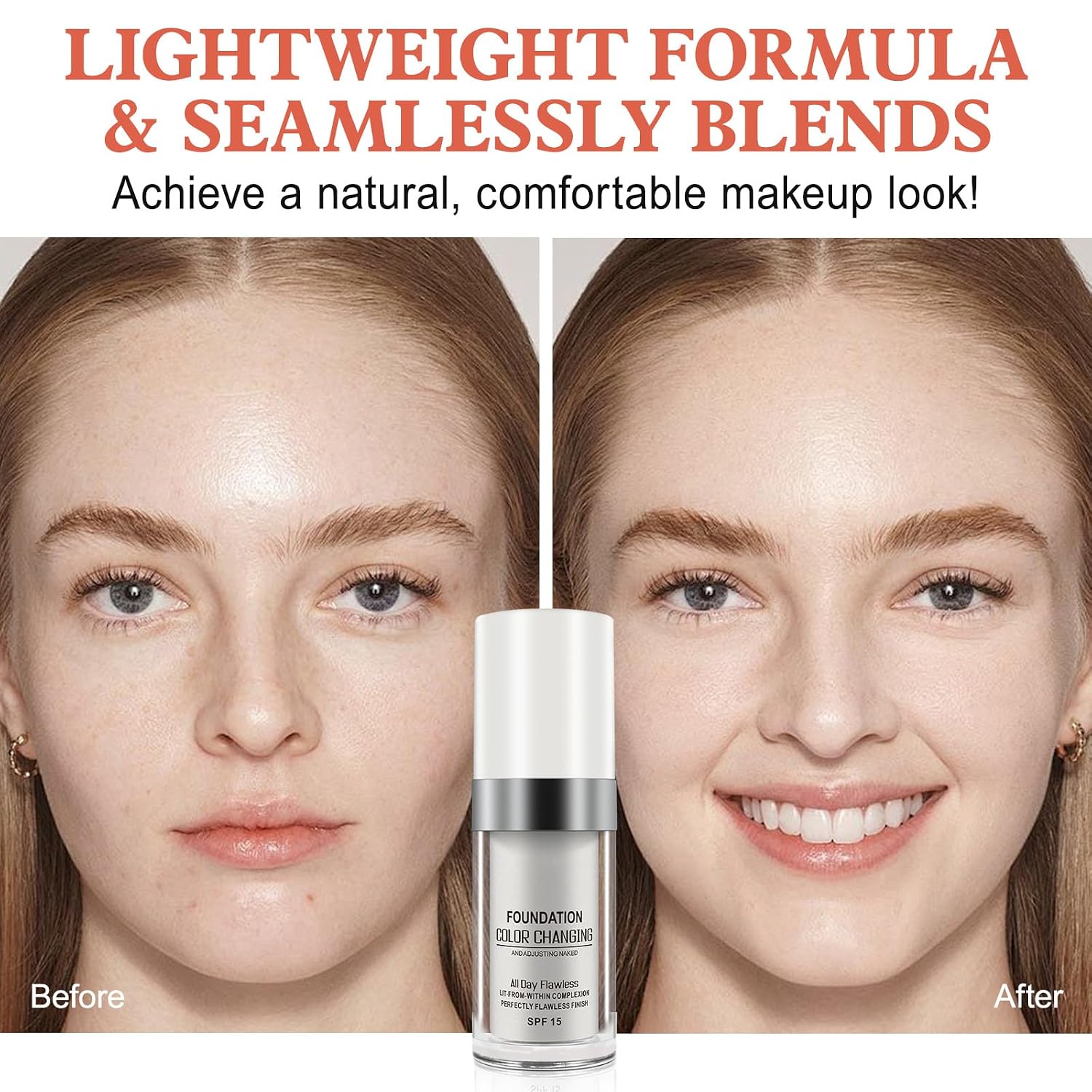 Color Changing Foundation, 2 Pack, Liquid, Moisturizing, Sunscreen, 30Ml