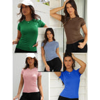 Abardsion Women Casual Raglan Sleeve Slim Fit T Shirts - 2026 Summer Crewneck Short Sleeve Basic Going Out Tops Workout