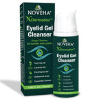 Noveha Eyelid & Lash Gel Cleanser With Pro-Vitamin B5, Tea Tree Oil & Hyaluronic Acid – Gentle Daily Cleansing Gel For Eyelids & Lashes – Refreshing Eye Area Care – 50Ml (1 Pack)