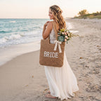 Bridal Shower Gift, Bride Tote Bag, Straw Purse, Honeymoon Beach Bag For Bride To Be, Bachelorette Wedding Gifts