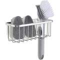 SunnyPoint NeverRust Deluxe Kitchen & Bathroom Sink Sponge Holder Organizer with Adhesive Mount - Additional Suction Cup Included – Sponge & Brush NOT Included – 7.4 x 3.3 x 2.75 Inch