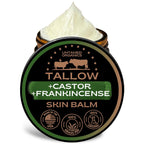 Untamed Organics Beef Tallow Balm For Skin & Face With Castor Oil & Frankincense - 100% Grass-Fed Tallow Face & Body Moisturizer For Dry Sensitive Skin - 2 Oz