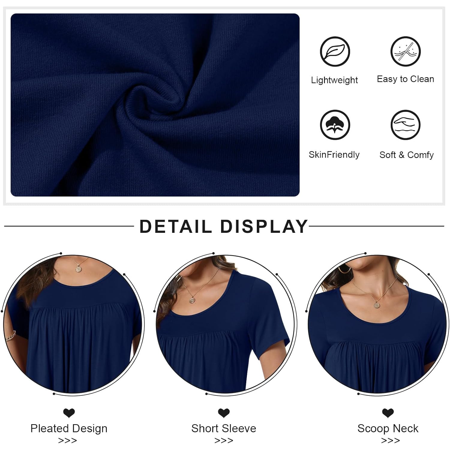 Women's 2026 Summer Short Sleeve Tunic Tops Loose Fit Comfy Blouses Casual Shirts for Leggings M-4XL