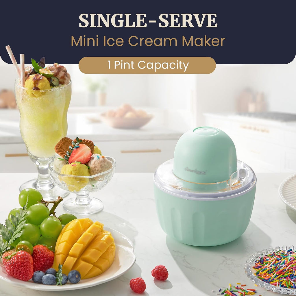 Americana Collection Elite Pint Perfect™ Eim1205M 1 Pint Ice Cream Maker Freezing Mug, Frozen Yogurt, Sorbet, Gelato Treat, Recipes, Mint