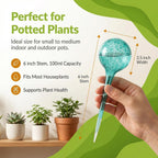 Little Green Leaf Automatic Plant Watering Globes Self Watering Planter Inserts (Set Of 4) | Hands Free Multicolor Glass Bulbs | Planter Spikes To Support Indoor & Outdoor Plant Health (100Ml)