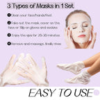 12 Pack Lavender Face,hand & foot masks, Restore and Moisturize Dry Skin,sel-care gift for women,skincare spa set,4 Face 4 Hand 4 Foot