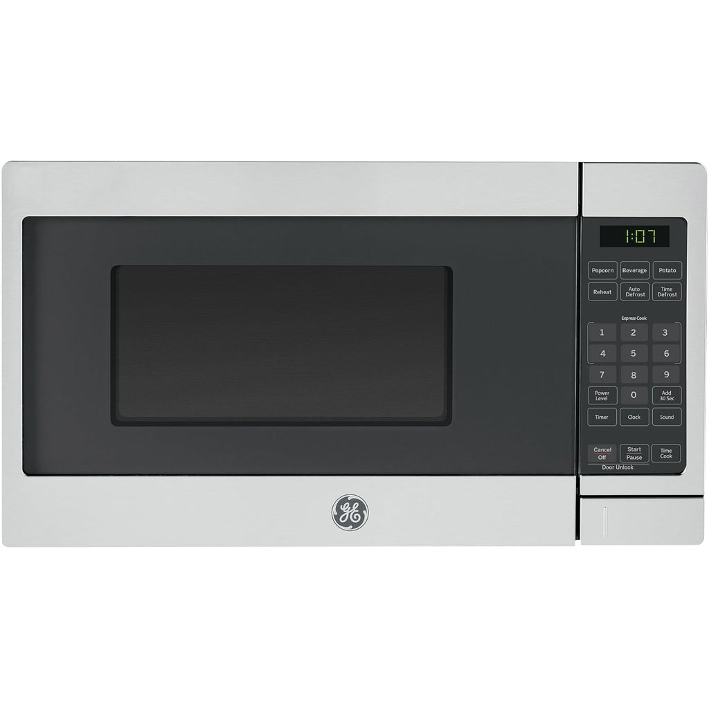 Ge Countertop Microwave, 700 Watt 0.7 Cu. Ft., Stainless Steel, Gcst07N1Wss | 4 Convenience Cook Settings, One-Touch Controls, Child Lock Technology, Glass Turntable, For Kitchen, Dorm, Office, Apartment