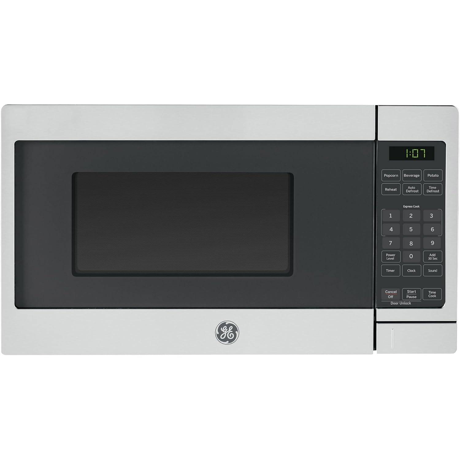 Ge Countertop Microwave, 700 Watt 0.7 Cu. Ft., Stainless Steel, Gcst07N1Wss | 4 Convenience Cook Settings, One-Touch Controls, Child Lock Technology, Glass Turntable, For Kitchen, Dorm, Office, Apartment