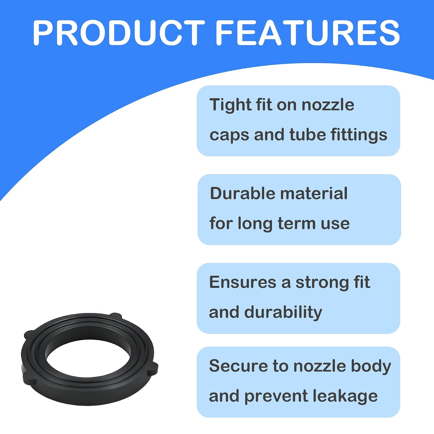Liulo Tool 50 Pack Garden Hose Washers, Heavy Duty Black Rubber Leak Proof, Fits All Standard 3/4 Inch Garden Hoses And Faucet Fittings