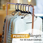 100 Pack Adult Plastic Hanger For Shirt Pants Coats Dresses Skirts Suits Jackets - Standard Thick Coat Hanger - Sturdy & Durable Design With Shoulder Grooves Hook - Black