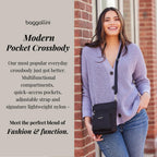 Baggallini Modern Pocket Crossbody Bag For Women, 8.5"X8.5" Handbag Purse With Rfid, Lightweight Water-Resistant