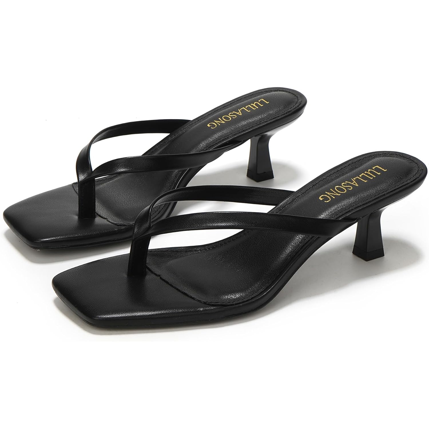 Women'S Kitten Heels Sandals Square Open Toe Flip Flop Heels 1.8-2 Inch Heeled Sandals For Women