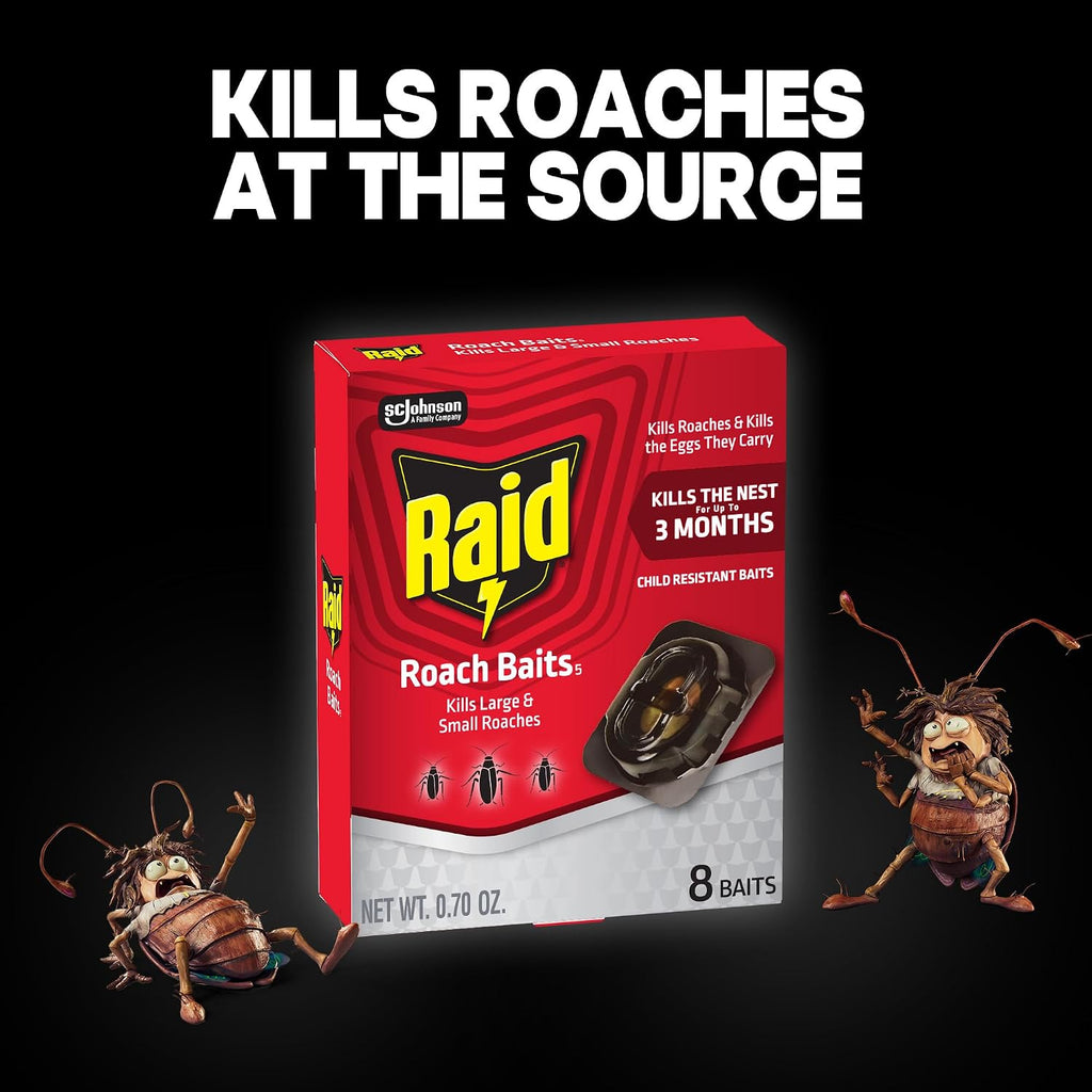 Raid Double Control, Large Roach Baits, 8 Ct (1)