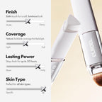 ELROEL Blanc Cover Cream Stick V White - Korean Color-Changing Foundation Stick with Volufiline - Medium to Full Coverage Dewy Finish Base Makeup - Dual-Ended with Detachable Brush (203 Medium)