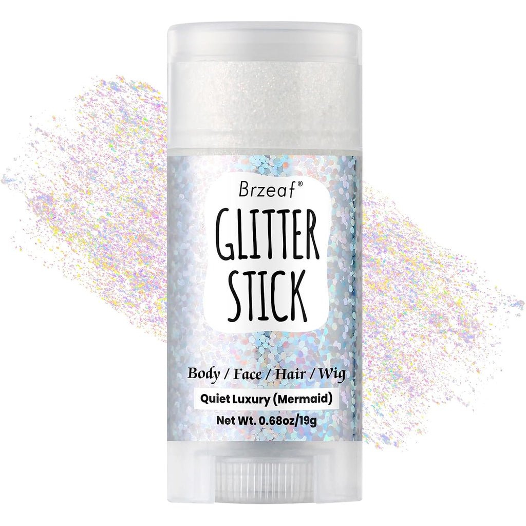 Brzeaf Waterproof Mermaid Glitter Stick, Shimmery& Long Lasting, Soccer World Cup Singer Concert Music Rave Accessories, Hair Eyeshadow Face Body Glitter, Glitter Stick Makeup