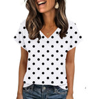 Zeagoo Womens Summer Tops Rolled Short Sleeve V Neck Shirts Casual Dressy Business Work Blouses Outfits
