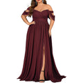 Women'S Daily Plus Size Dresses A Line Chiffon Wedding Guest Bridesmaid Maxi Dress Prom Evening Party Cocktail Gown