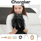 Chongker Cat Shaped Backpack - Handcrafted Stuffed Animals Plush Bag with Adjustable Shoulder, Crossbody, and Handbag Straps (MaineCoon Cat)