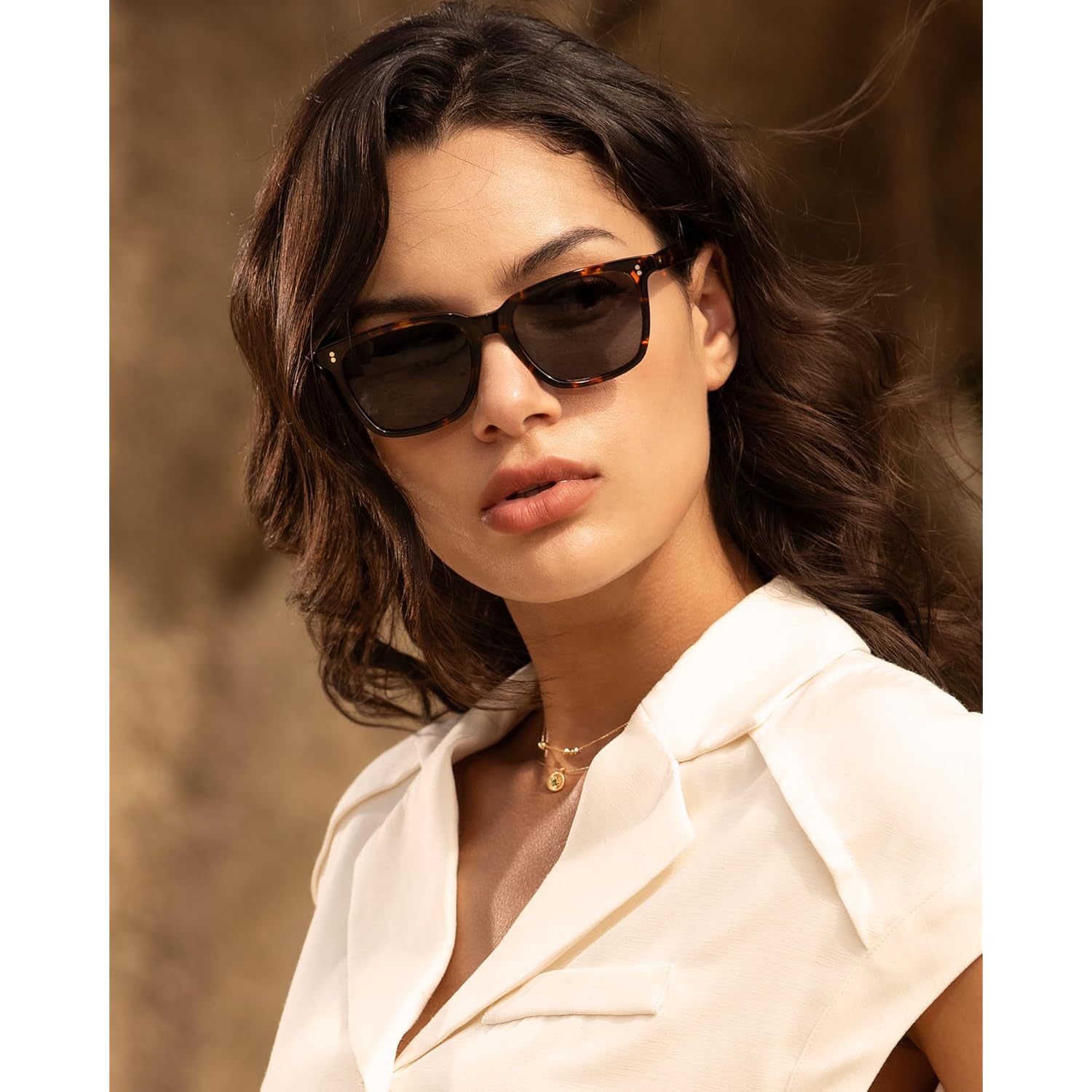 CARFIA Polarized Sunglasses for Women: Acetate, Small/Medium Size, UV400 Anti Glare CA5354
