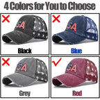 【4 Colors】 Baseball Caps Fourth of July Hat 4th of July Outfits for Women USA Hats 4th of July Accessories for Women 4-red