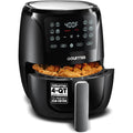 Gourmia Air Fryer - 4 Qt Capacity, Fryforce360º, Digital Display With 8 Presets, Roast, Bake, Broil, Dehydrate, Dishwasher Safe Accessories, Compact, Black
