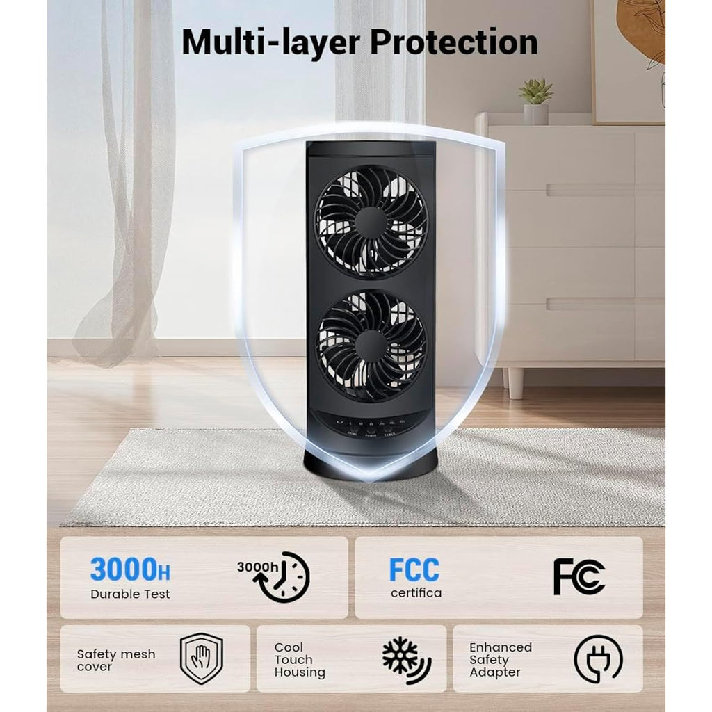 Personal Tower Cooling Fans That Blow Cold Air, Standing Small Desk Fan With 3 Speeds & Timer, 60° & 110° Oscillating Table Fan, Quiet And Safe Electric Floor Fan For Bedroom, Bedside, Home, Office