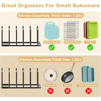 Cutting Board Organizer And Baking Sheet Rack, [2-Pack] Black Heavy Duty Metal Cookie Sheet Organizer For Cutting Board Storage & Plate Holder For Cabinet, Tray Dividers For Cabinets