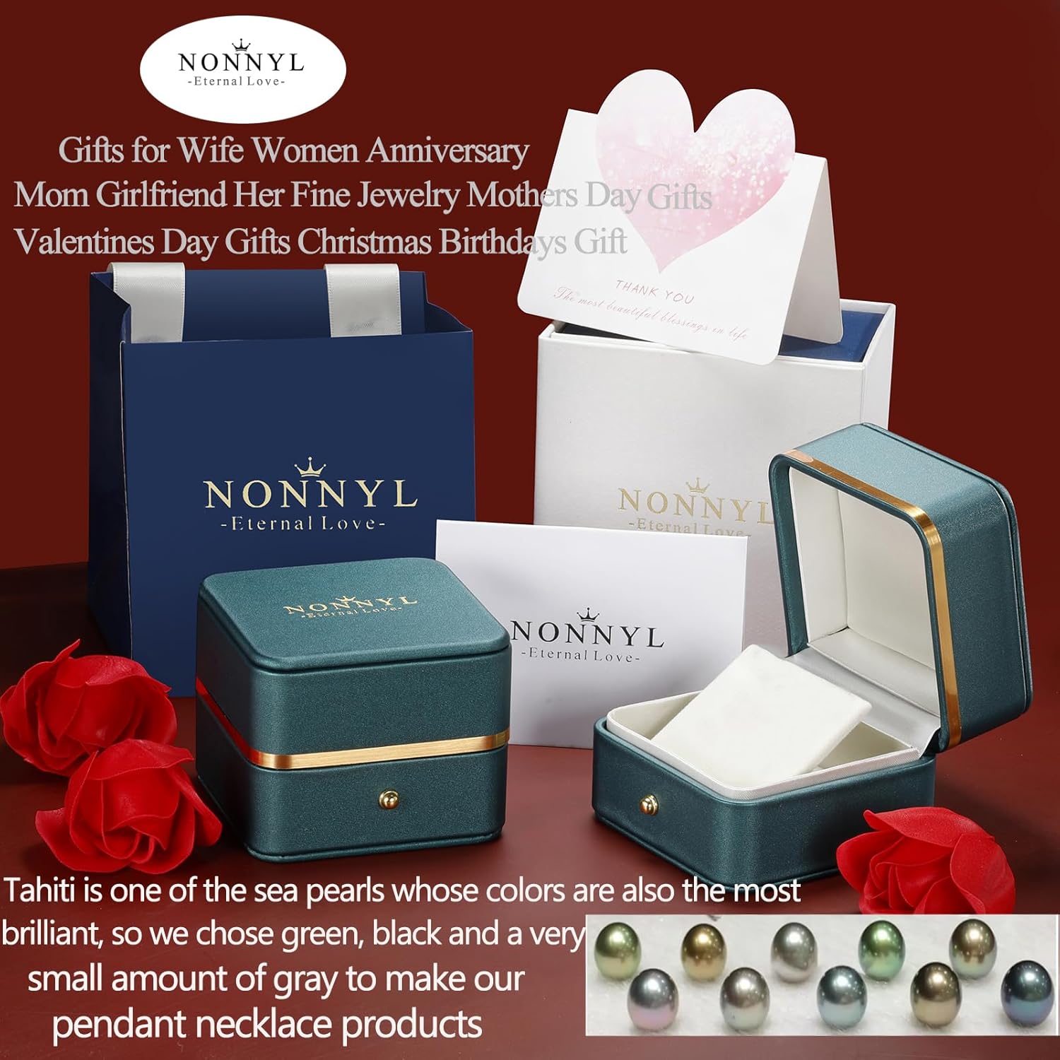 NONNYL Birthday Gifts for Women Wife Pearl Necklace-Valentinees Gift for Her Grandma Mom on Christmas Day Mothers Day Wedding Gifts Anniversary