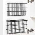 Sinnsally 2 Pack Cabinet Door Organizer,Self Adhesive Lid Organizers Inside Cabinet Storage Boxes,Hanging Storage Basket Organizer Wall Mounted Pantry Caddy Cup Holder For Kitchen,Fridge,Bathroom
