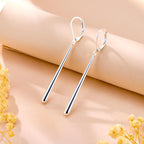 925 Sterling Silver Dangle Earrings 14k Gold Plated Long Strip Bar Waterdrop Leverback Earrings Hypoallergenic Lightweight Trendy Long Drop Earings for Women Lady Jewelry Gifts in Box