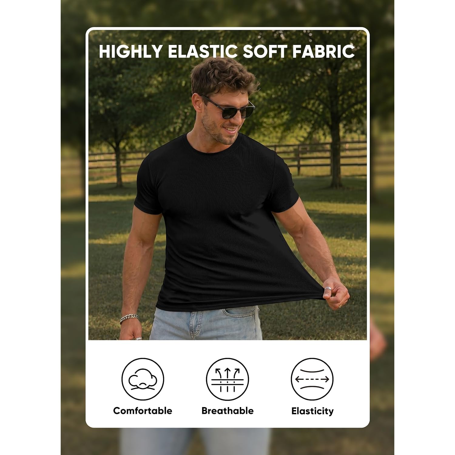 Jmierr Mens Short Sleeve T Shirt Summer Muscle Slim Fitted Crewneck Longline Tees Shirts For Gym Workout
