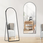 Olixis 64"X 21.5" Arched Mirror Full Length, Full Body Mirror With Stand, Hanging Or Leaning For Wall, Floor Standing With Shatter-Proof Glass For Bedroom, Living Room, Long, Black