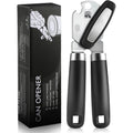 Multifunctional Can Opener Manual, Durable Heavy Duty Handheld Strong Can Opener With Smooth Cutting Edge, Friendly Kitchen Essentials Tool For Seniors, Camping And Bottle Opening-Black
