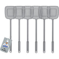Mr.Siga Heavy Duty Long Handle Fly Swatter, Gray, 6 Pack | Fly Swatter For Indoors, Manual Fly Killer, Bug Swatter