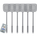 Mr.Siga Heavy Duty Long Handle Fly Swatter, Gray, 6 Pack | Fly Swatter For Indoors, Manual Fly Killer, Bug Swatter