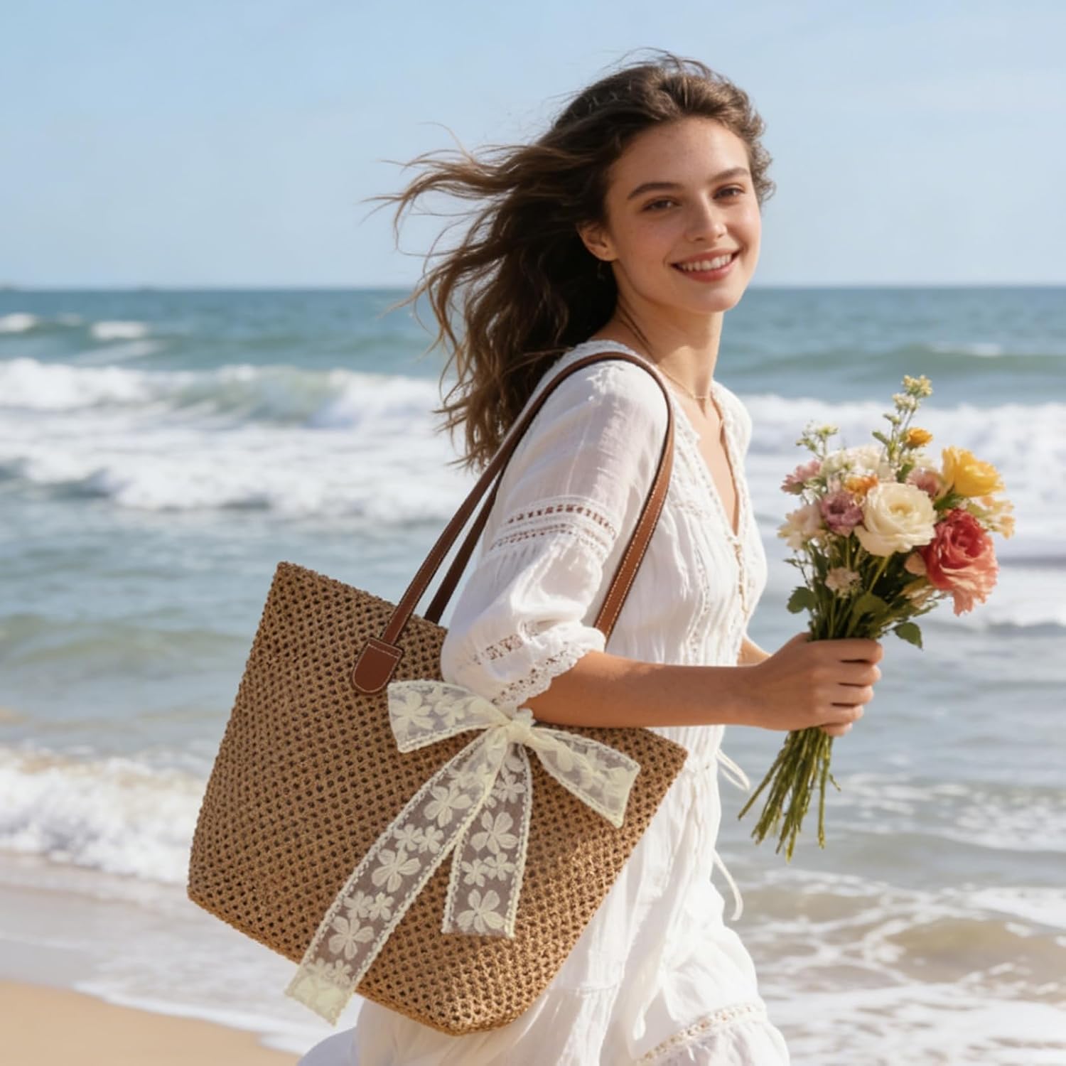 Straw Beach Tote Bag For Women: 2026 Large Woven Handbag With Zipper, Perfect For Vacation, Travel And Summer Pool